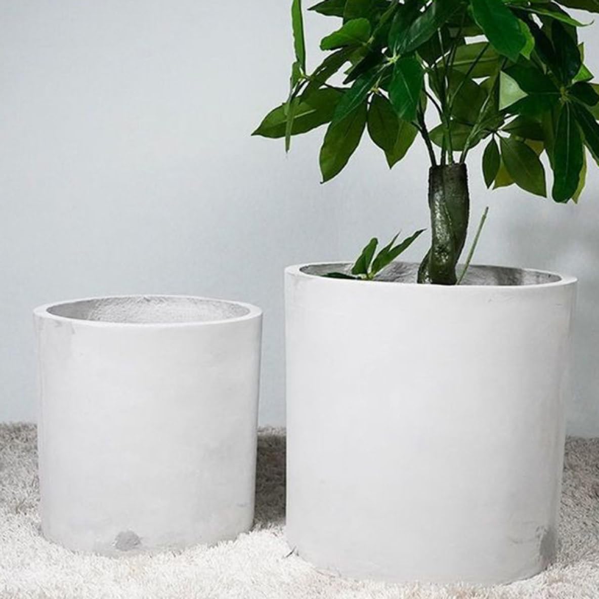 ブラウン大型高さ40㎝　植木鉢 排水穴付き　プランターカバー 楽天市場】【楽天1位】プランター 大型 スリム 直径37cm×34cm 丸