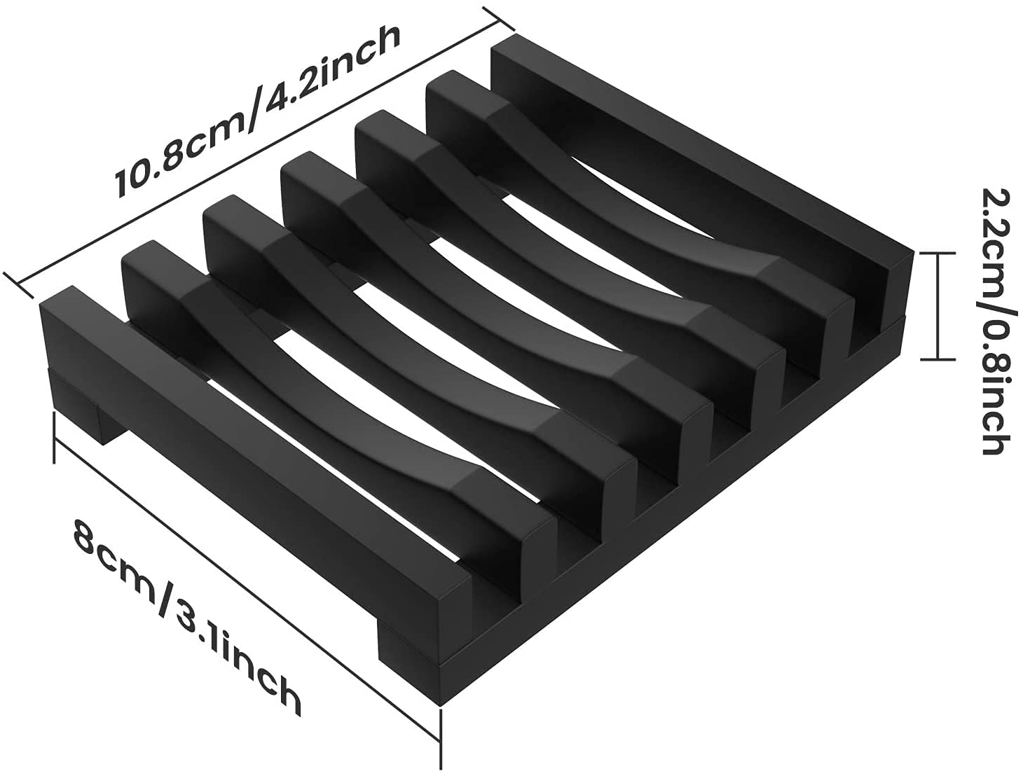 Set 2 Portasapone In Silicone - Contenitore Antiscivolo, Asciugatura Rapida, Per Doccia O Lavandino, Nero - Foto 10