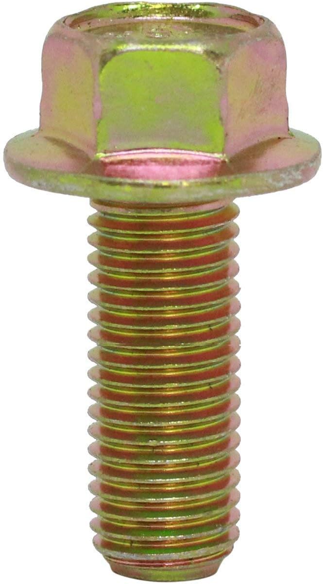 (50pcs) BelMetric M10X1.25X30 JIS Hex Head Flange Bolt 14mm Wrench, Class 10.9 Yellow Plated Zinc for Automobile, Motorcycle, and Mechanical Applications BF10X1.25X30