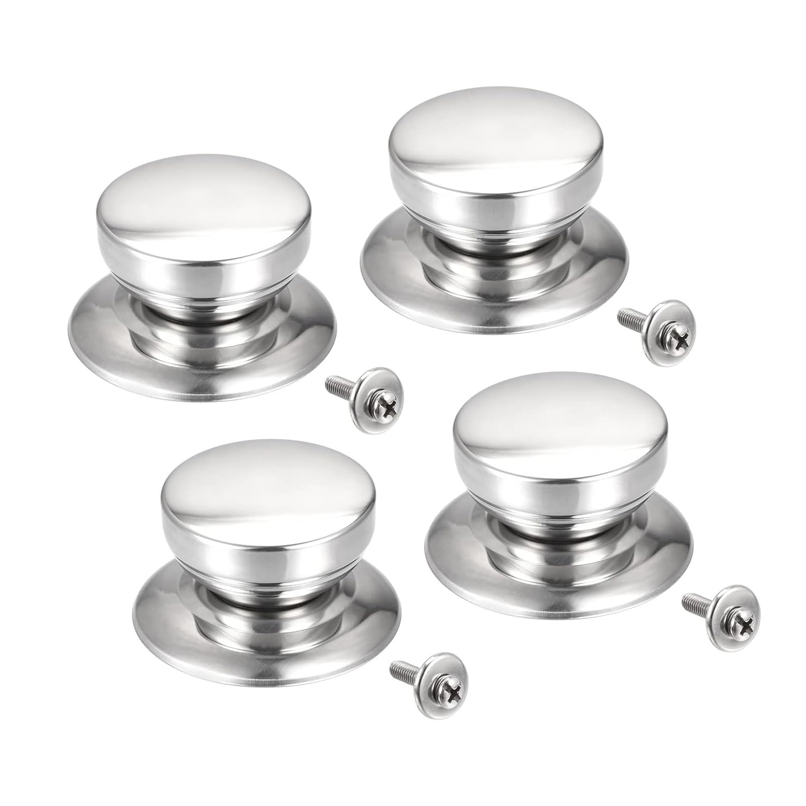 Sourcing Map Set Di 4 Maniglie Per Coperchio Pentola In Acciaio Inox – 51x28mm Con Viti E Guarnizioni