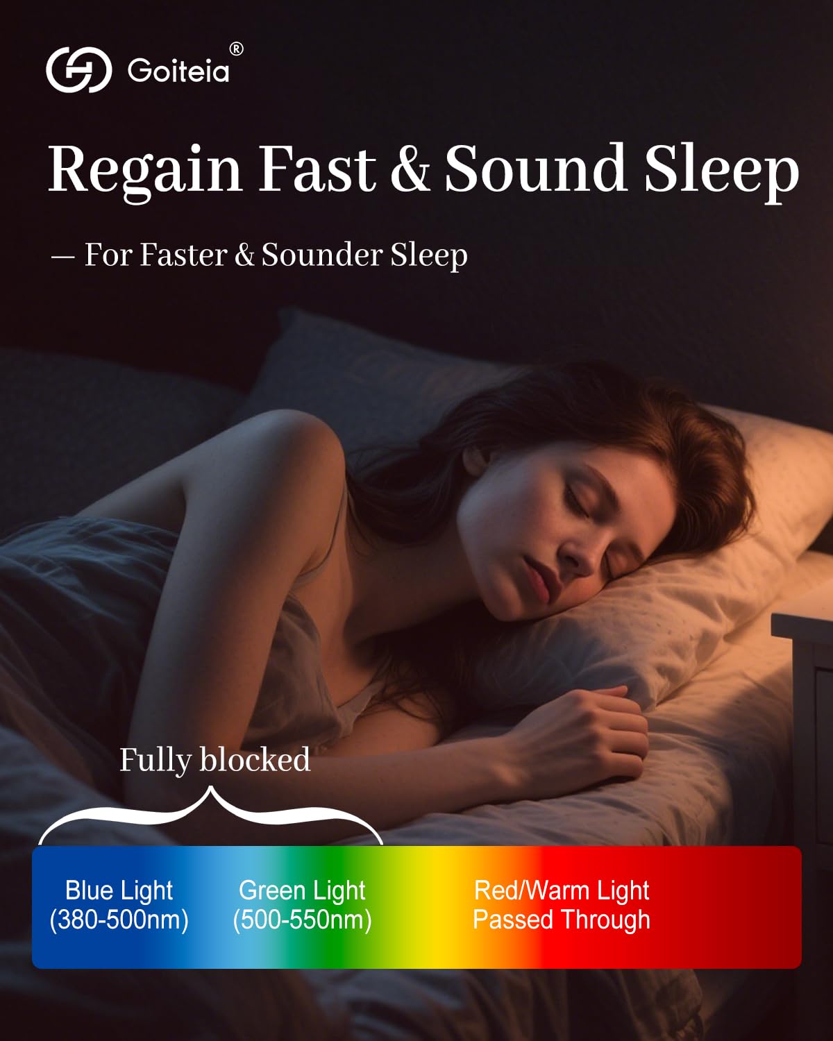 Goiteia Occhiali rossi con clip per blocco della luce blu e verde, migliorano il sonno, alleviano l'affaticamento degli occhi e il mal di testa, occhiali a luce rossa per l'uso dello schermo