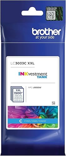 Miniatura 2 de Brother LC3033C, cartucho de tinta de tanque de tinta cian de alto rendimiento original LC3033C, rendimiento de página de hasta 1500 páginas,