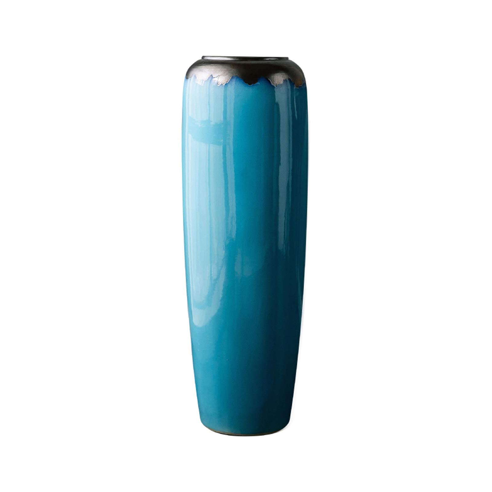 asdchZen Large Blue Vase, Home Multifunctional Hotel Decoration Vase Floor Ceramic Vase Flower Vase,22 * 60CM