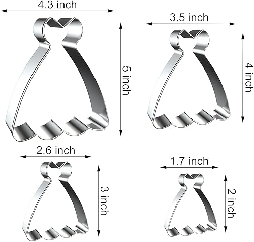 Miniatura 2 de Juego de cortadores de galletas de vestir - 5", 4", 3", 2" - 4 piezas - Acero inoxidable