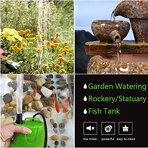 ALLYLANG 330GPH 25W Aquarium Submersible Water Pump, Apply to Fish Tank / Pond Fountain / Statuary / Hydroponics with 3… - Image 7