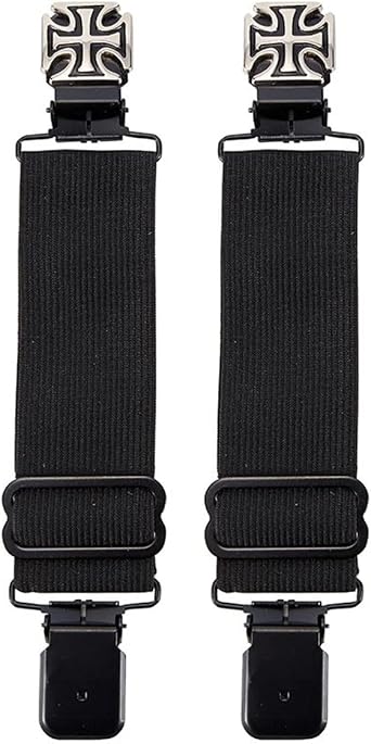 GARGOYLE BELLS Adjustable Boot Clips for Motorcycle Riding, Black Boot Straps Elastic Pant Keeper for Men & Women