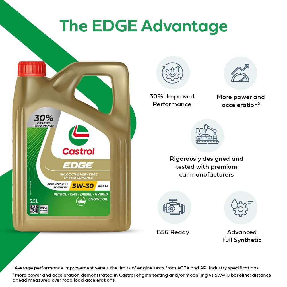 Castrol - 3423441 Edge 5W-30 LL Full Synthetic Engine Oil (3.5L