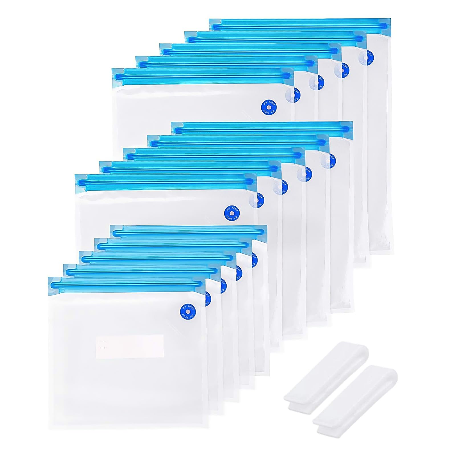 Reusable Vacuum Food Bags, 15 Pcs Vac Food Sealer Bags for Longer Storage