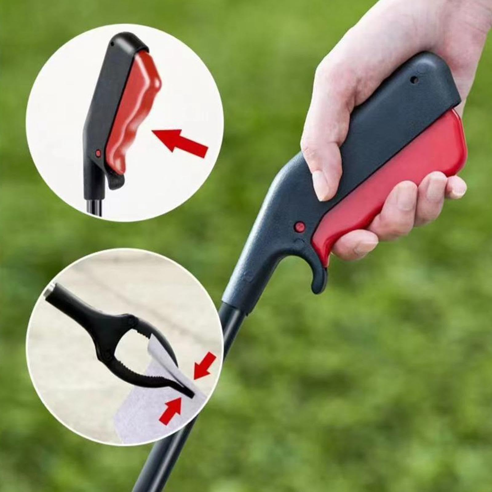 Pinza de Alcance Largo, Herramienta de Ayuda para Alcanzar Objetos con Agarre Fuerte, Recogedor de Basura Manual para Césped, Jardín Y Patio, 120cm de Longitud