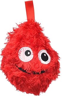 Generic Fur medium ball with emoji design for halloween decorations - red