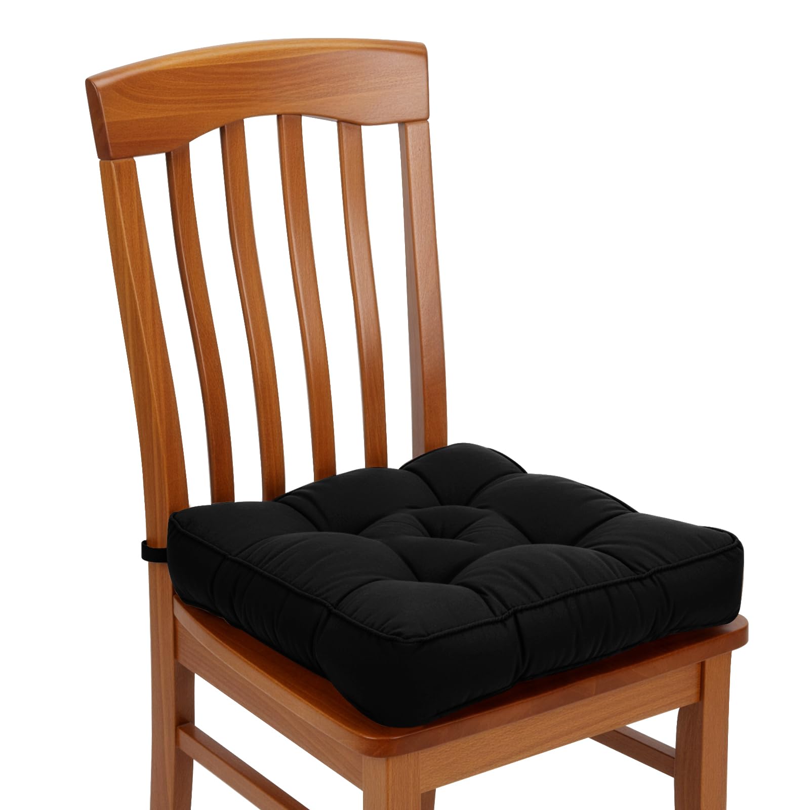 M.J COMFY-LIFE 40x40cm Firm Seat Pad with 8cm Thick Square Seat Pad with Supportive, Lift Soft Touch Faux Suede Cushion (Black)