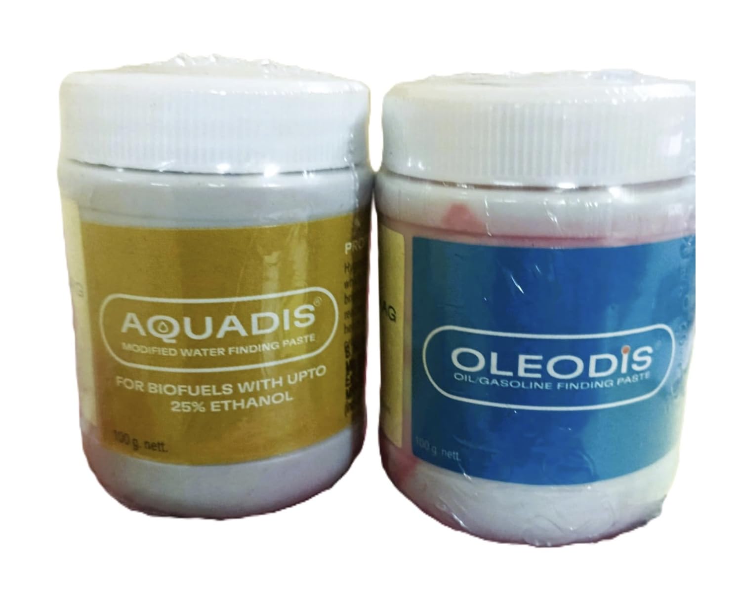 Aquadis Modified Water Finding Paste for Biofuels with up to 25% Ethanol (WATER PASTE), Oleodis Oil Gasoline Finding Paste(OIL PASTE OR DIP PASTE), (100 g Each) Combo Pack for Petroleum Testing