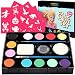 Face Paint Kit For Kids - includes 30 Popular Stencils A carefully selected vibrant color Palette, Glitter, Brushes & sponges Best Face & Body Painting Party Set - 100% Safe - Non Toxic - FDA Approved