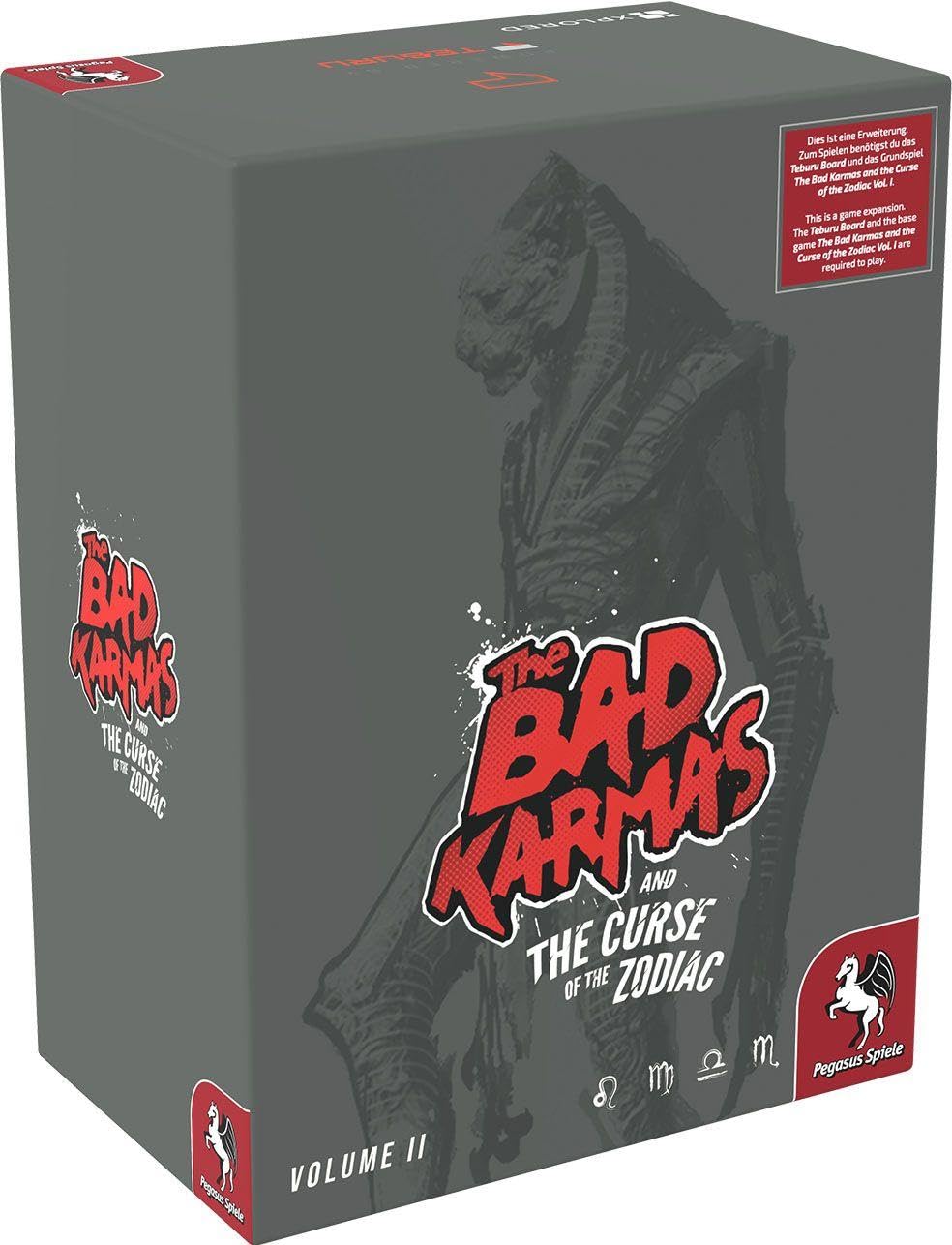 Teburu: The Bad Karmas and the Curse of the Zodiac Volume 2 Brettspiel-Erweiterung, ab 18 Jahren, Pegasus Spiele, 15,5 x 23,5 cm