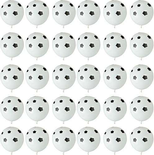 Miniatura 2 de BinaryABC Globos de látex de fútbol, globos de fútbol, decoraciones de fiesta de cumpleaños con temática deportiva, 30 unidades