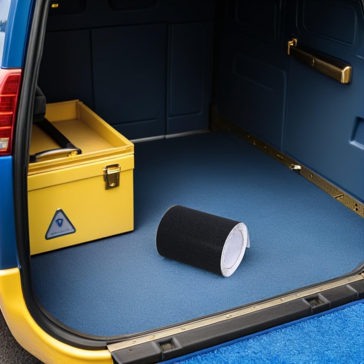 Black Anti-Skid Tape for Stairs and Deck, 2 Rolls PET