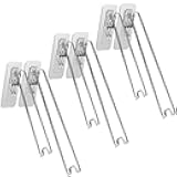 JoyHuaTrade 6 PCS Photo Frame Bracket, Self-Adhesive Easel Picture Frame Back Stand 3 Levels of Adjustable Inclination, Stainless Steel Photo Display Easel Stand for 6-12 Inch (Silver)