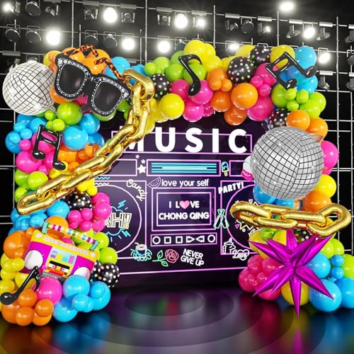 Kit arche de ballons néon disco résistant pour éviter les éclatements pendant la fête
