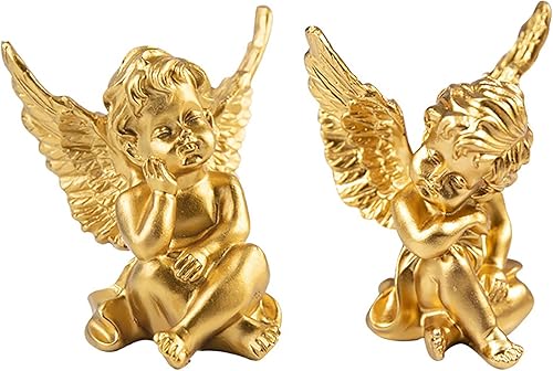 Estatuas y figuras de ángel pensante para bebés, escultura de querubines, decoración del hogar para jardín, para sala de estar, estante de libros,