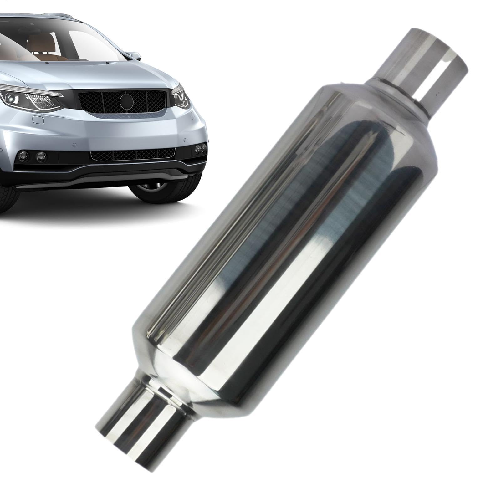 Muffler di scarico delle prestazioni - tubo silenziatore in acciaio inossidabile universale | Resonatore ad alte prestazioni per auto, moto, camion, trattore, tosaerba, solido di saldatura resistente