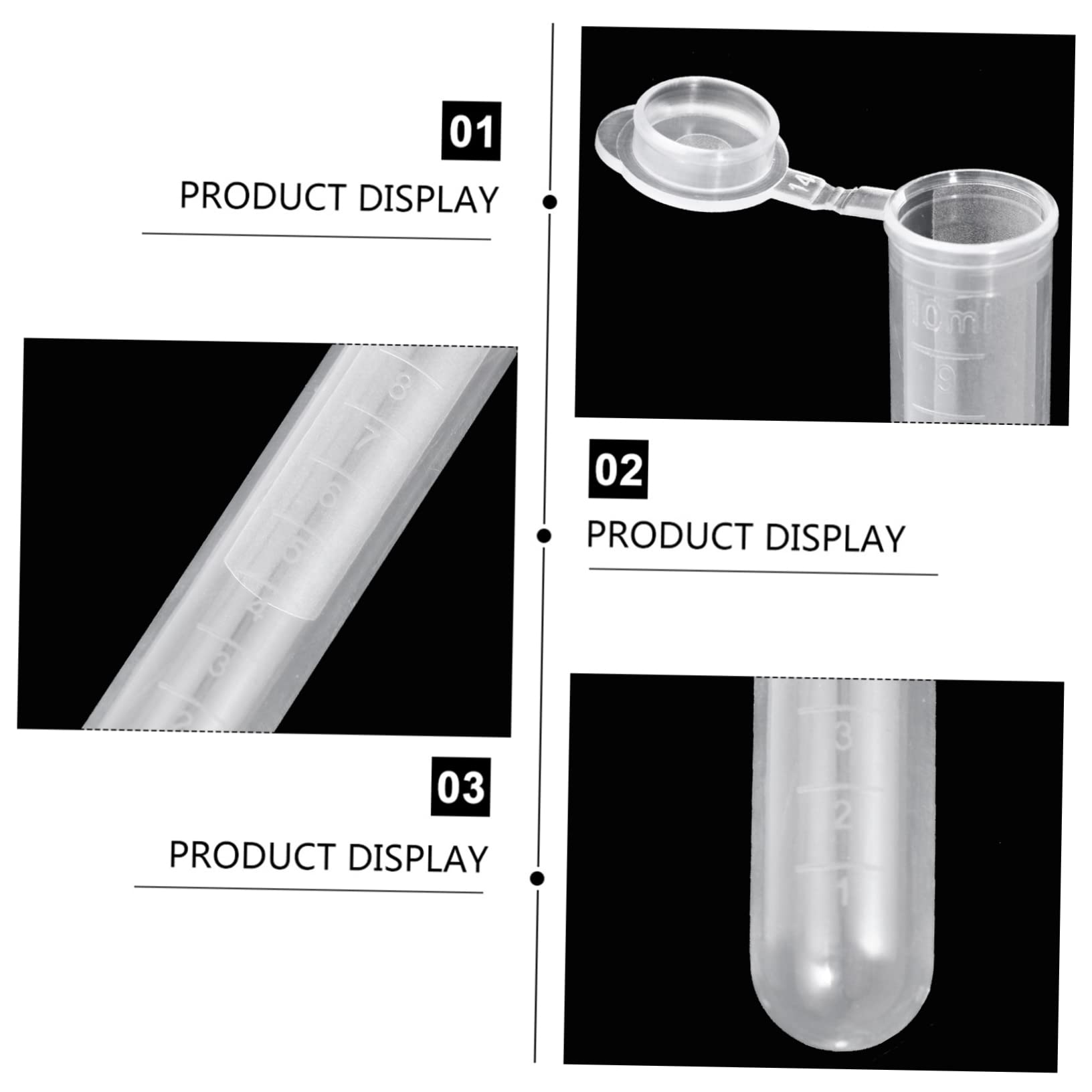 200 Provetta Centrifuga in Plastica da 10ml Tappo, Alta Trasparenza e Posizioni Ventilate, per Analisi di Laboratorio e Test Scientifici