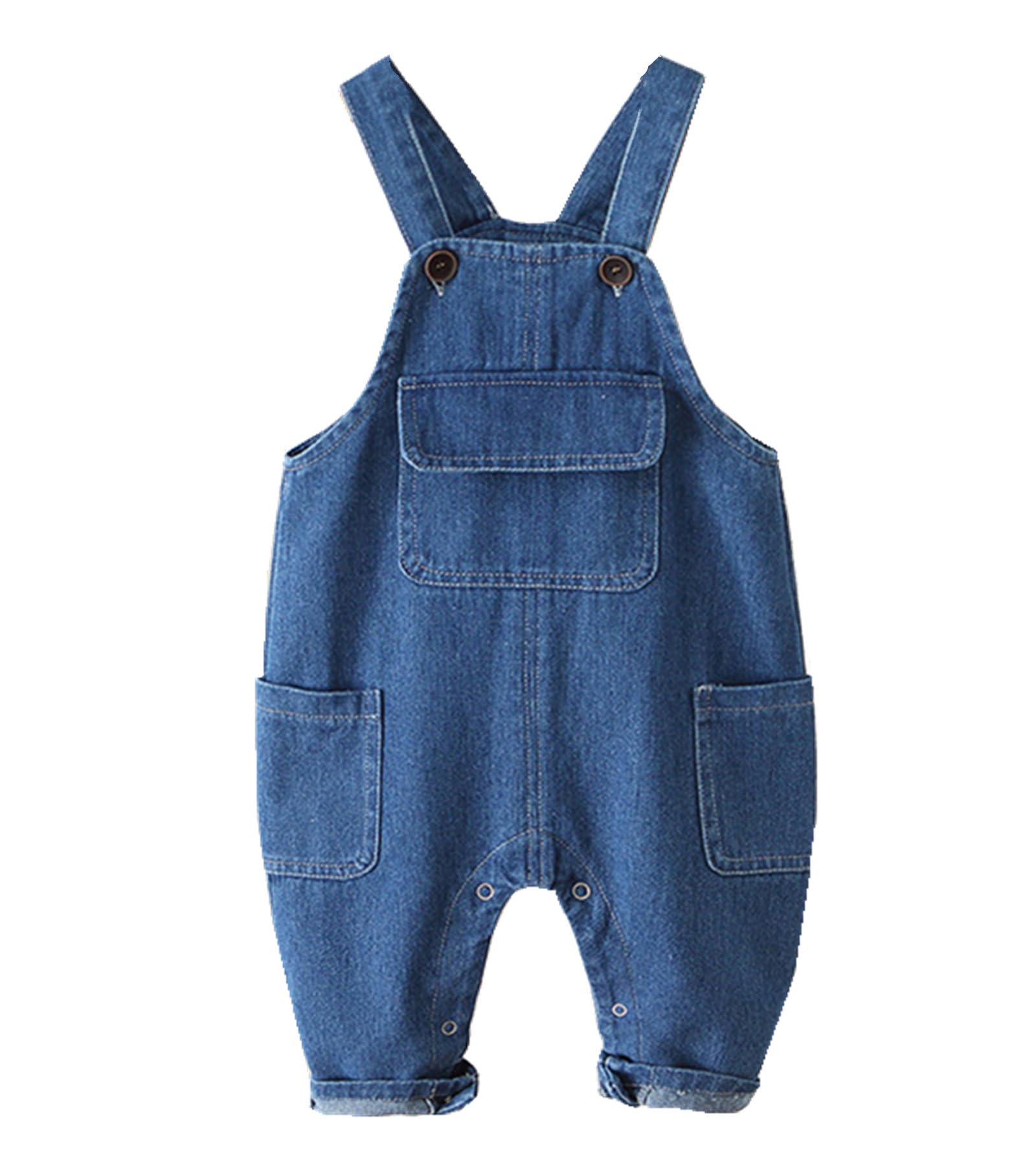 He&Yingmin Baby Toddler Boys Girls Denim Overalls Adjustable Jumpsuits Cute Outdoor Bib Shortalls Jean Overalls
