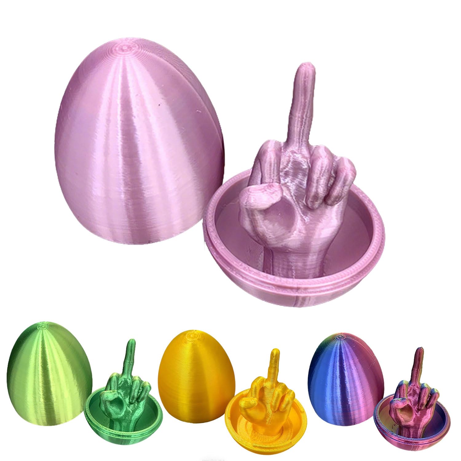 Middle Finger Easter Egg, Funny 3D Printed Middle Finger in Egg, Hilarious Middle Finger Surprise Gift Easter Gift for Adults, Best Easter Gift, Funny Gag Gift Idea (Pink) — image 1