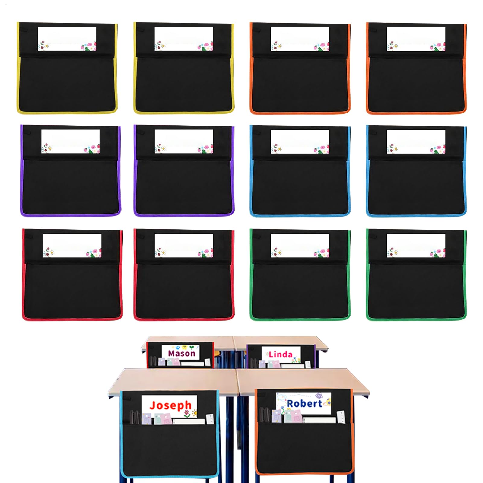 Genérico Sacos para Sillas de Aula Tela Oxford 900d Lavable a Máquina | Bolsillos para Sillas Útiles Escolares, Hogar, Laboratorio de Arte y Ciencia, Habitación Infantil