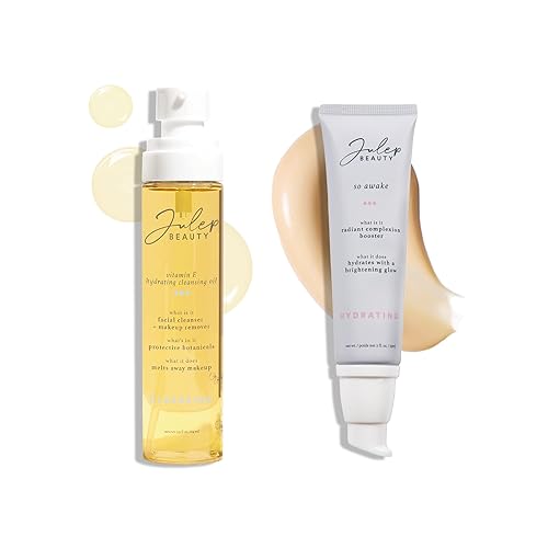 Julep Set limpiador e iluminador para el cuidado de la piel  Limpiador de aceite hidratante con vitamina E + So Awake Radiant Complexion Booster