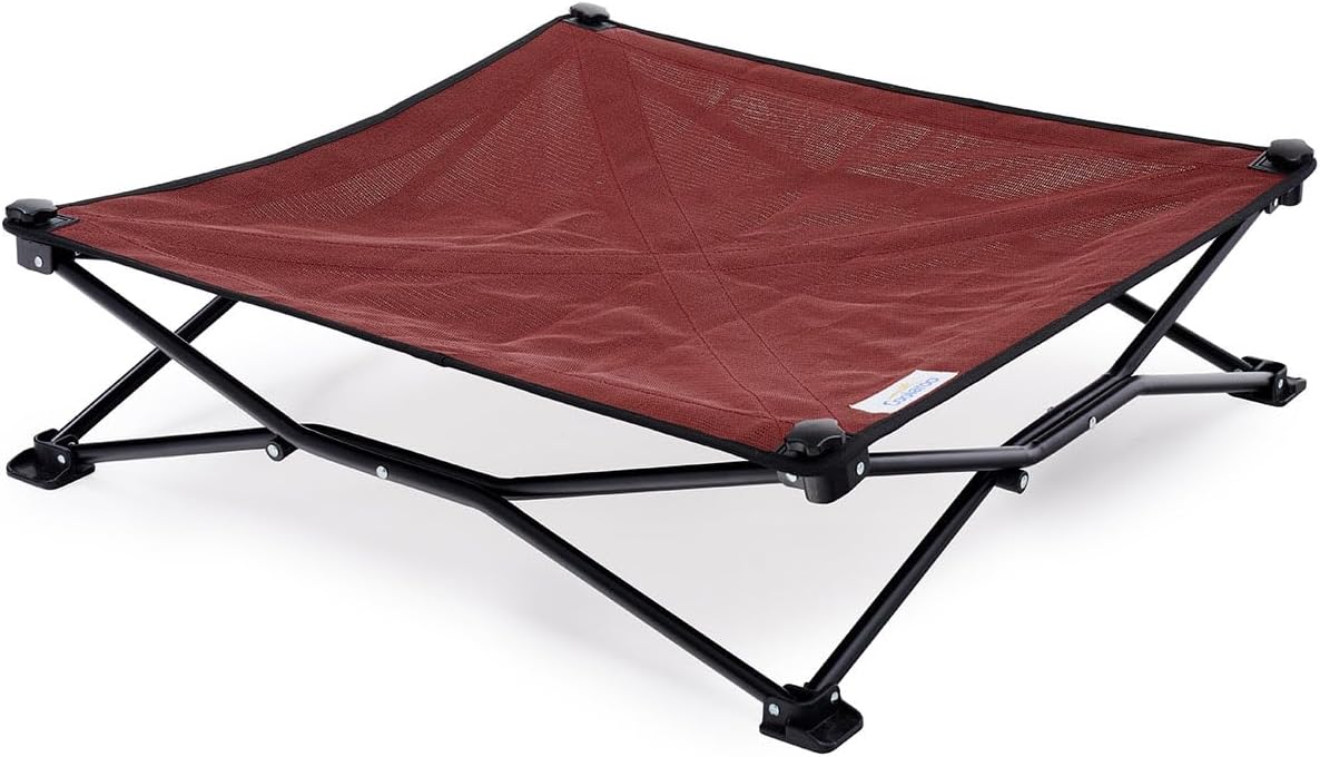 Portable Foldable Elevated Dog Bed with Carry Bag – Medium Brick Portable Foldable Elevated Dog Bed with Carry Bag – Medium Brick