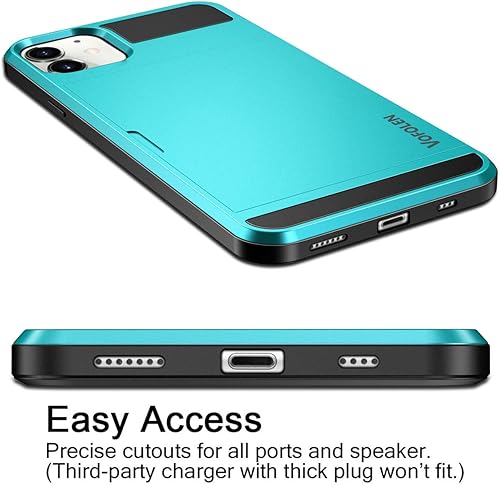 Miniatura 5 de Vofolen Funda compatible con iPhone 12 Mini 5G, con ranura para tarjeta de crédito, ranura para puerta corrediza, bolsillo trasero oculto,