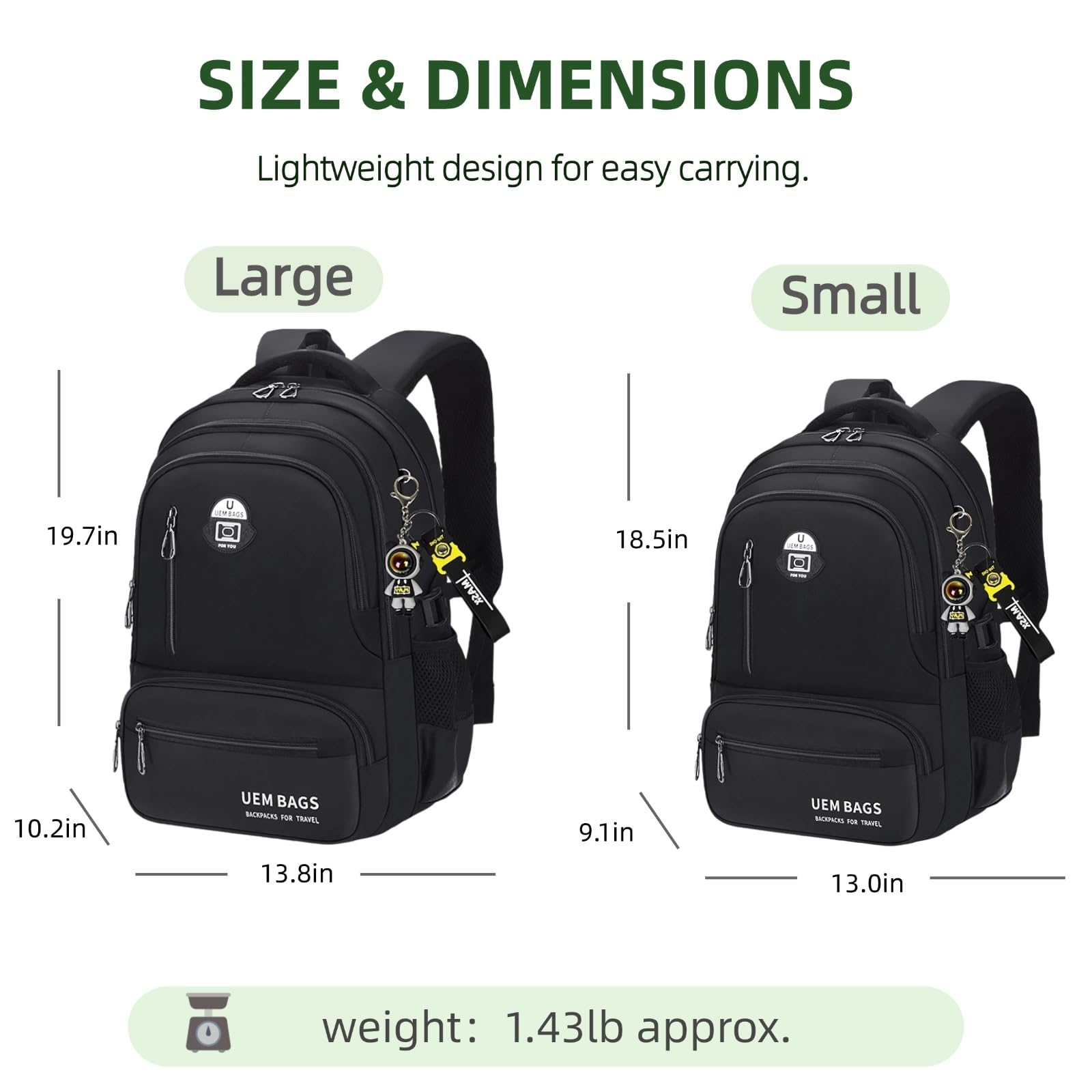 Zaino sportivo minimalista leggero ed elegante zainetto