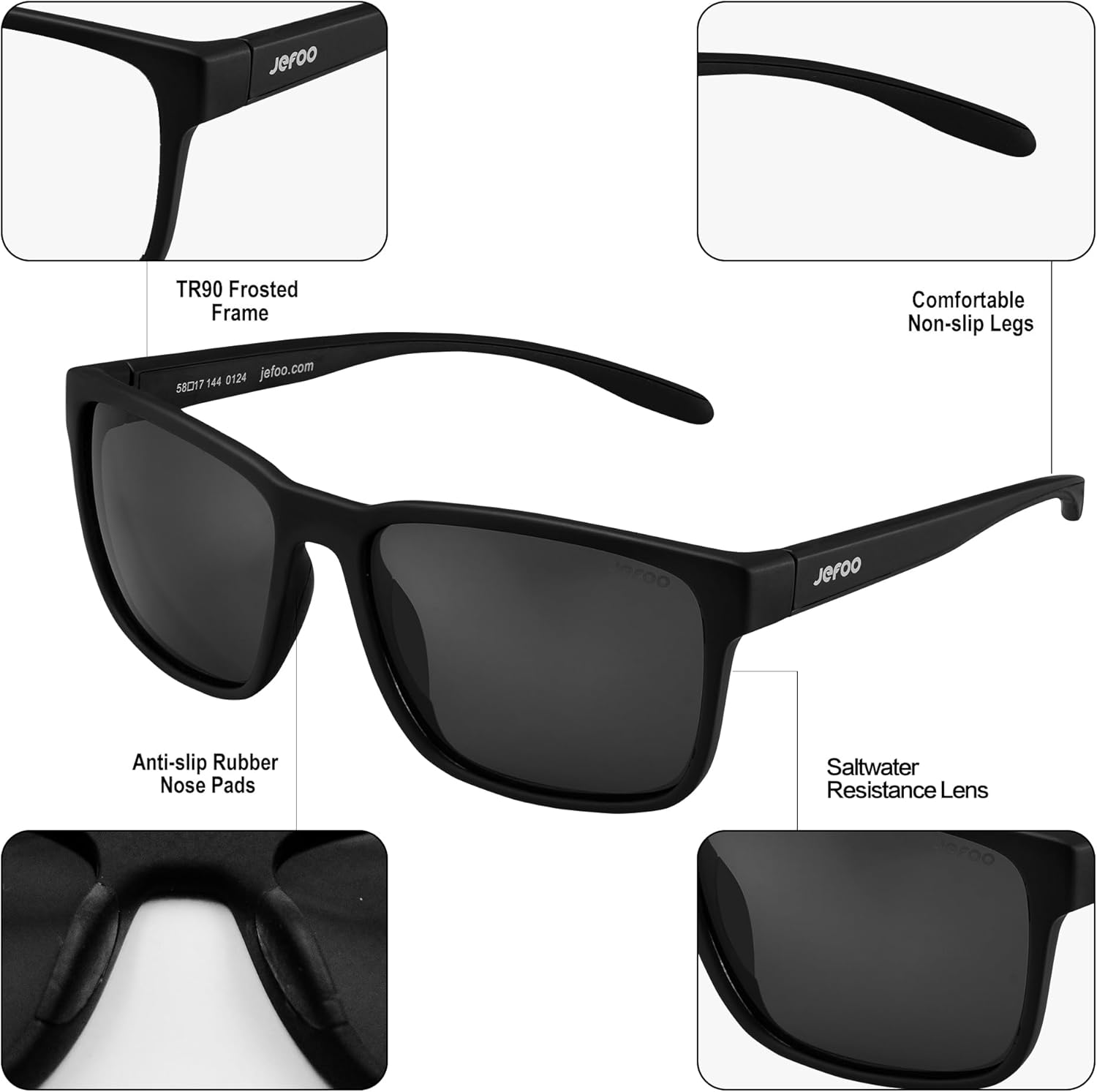 Jefoo Polarized Fishing Sunglasses for Men Women Kayaking Surfing Driving Lightweight Sports Sun Glasses UV Protection - Image 5