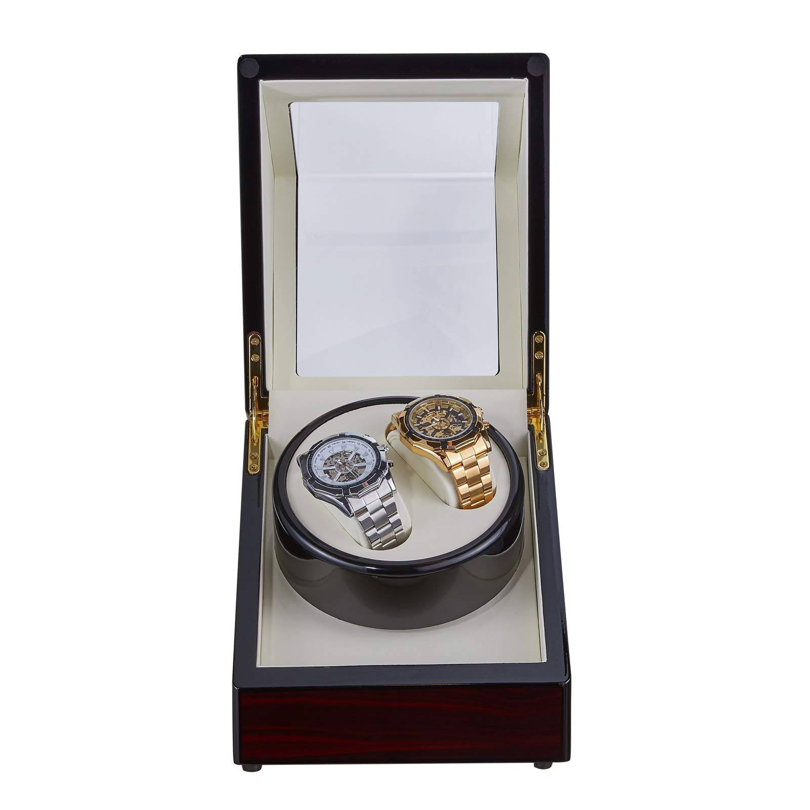 Avvolgitori per Orologi - Orologio Meccanico a 2 cifre con Motivo in Ebano, Dispositivo di Carica Automatica, Scatola per Orologi da Uomo e da Donna, Muto per Uso Domestico, agitatore per Orologi