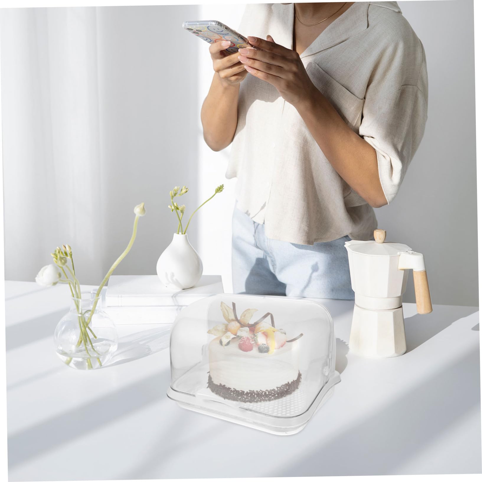 Boîte de Séchage pour Biberons 1 Pièce PP Blanc, Couvercle Anti-poussière | Rangement pour Tasses et Fruits, Usage Stockage, Boîte de Vaisselle pour Garçon et Filles, Format Pratique