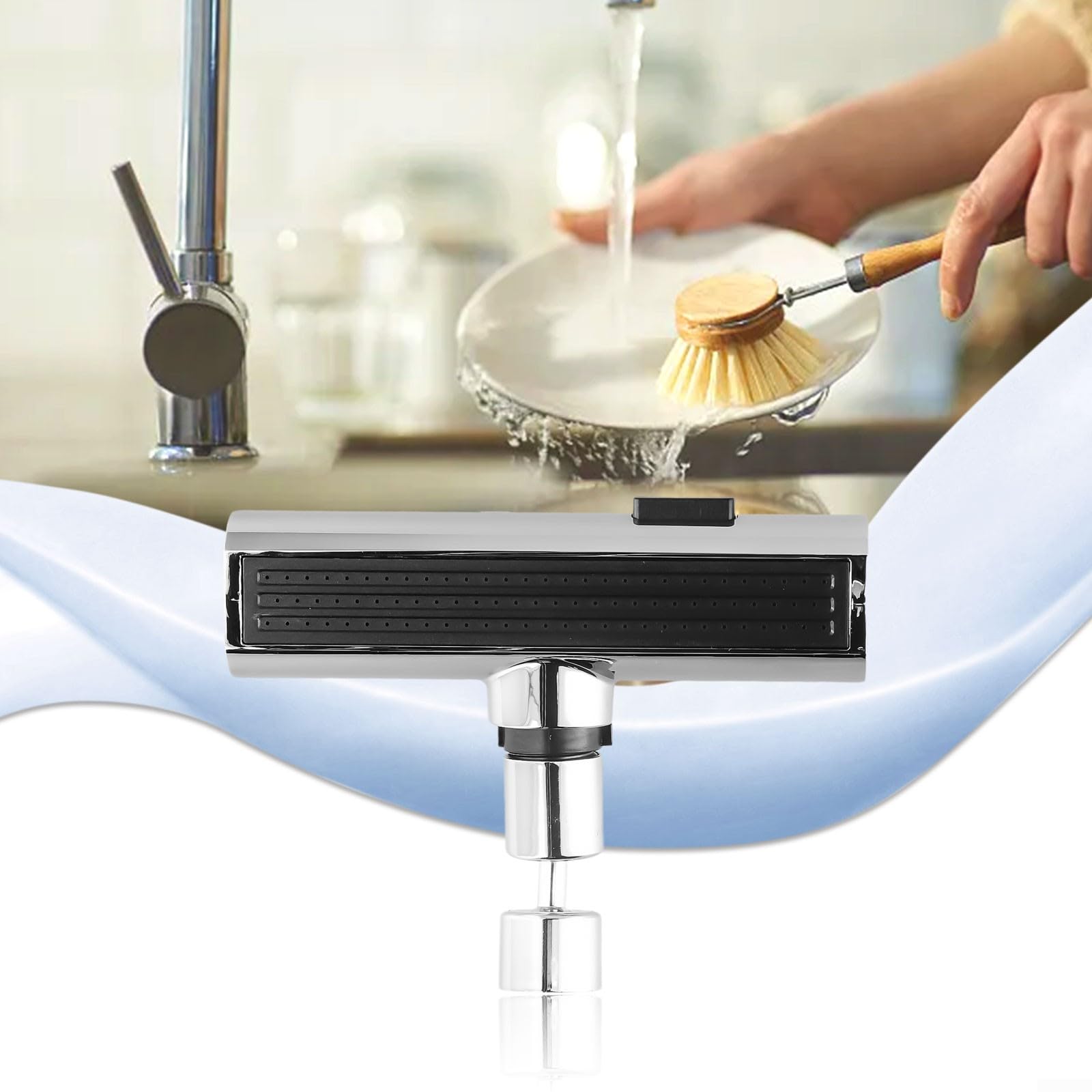 Estensore Per Rubinetto Cucina In Acciaio Inox - Girevole 1080°, 2 Modalità Getto, Adattatore Universale - Foto 7