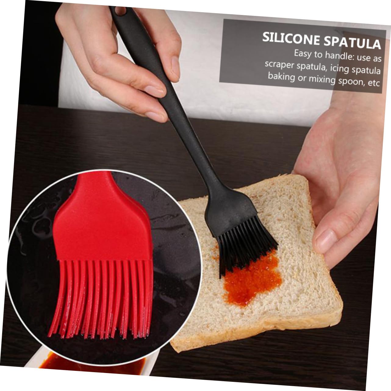 9 Stück Silikon Backzubehör Spatel für Creme Butterschaber und Spachtelmesser ein Stück Antihaftend Leicht zu Reinigen Schwarz