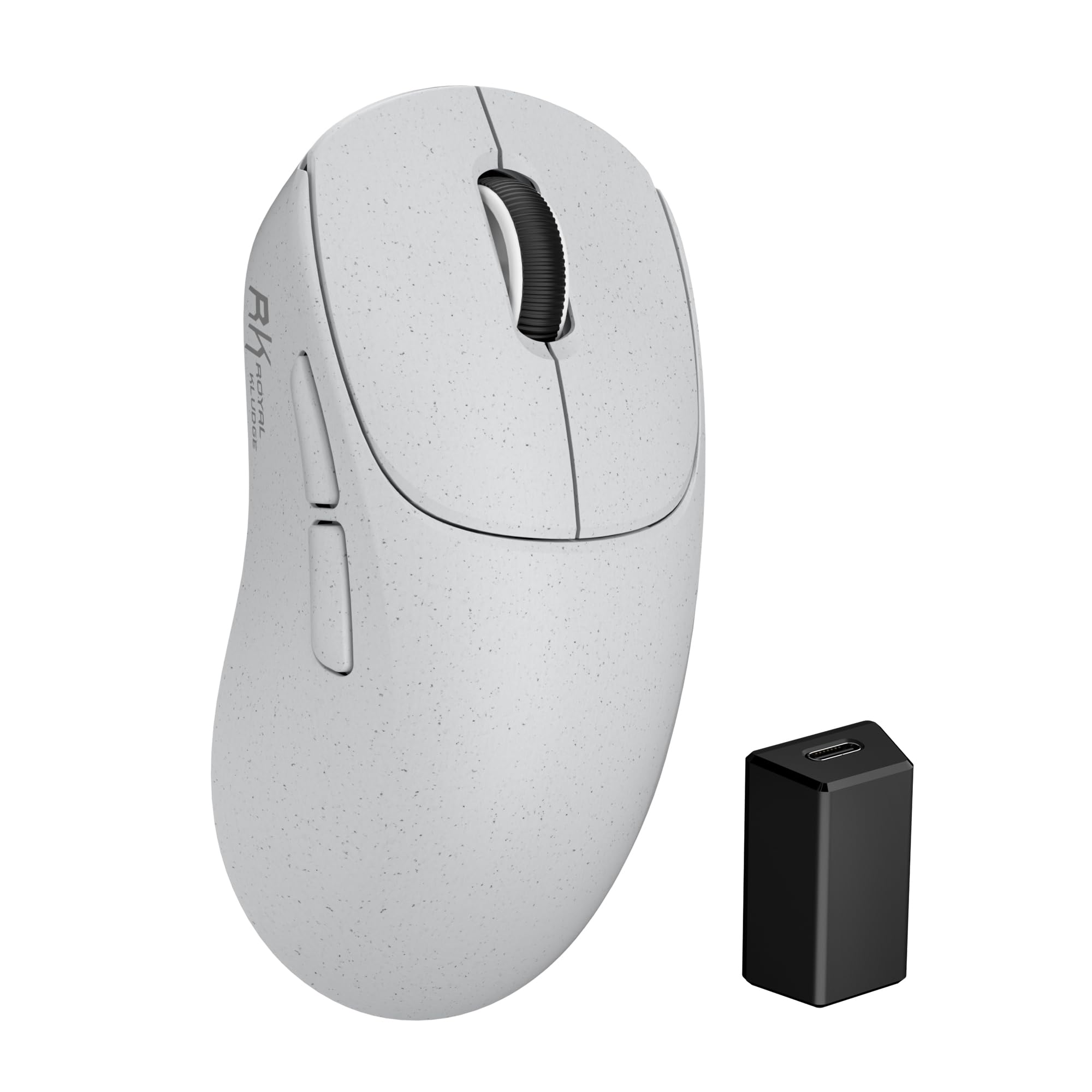RK ROYAL KLUDGE MG5 8K bezprzewodowa mysz gier, czujnik PAW3950 42K DPI, lekka 54g, ergonomiczna, podwójna częstotliwość próbkowania 8kHz,2,4G/BT/USB-C, 100M kliknięć, kompatybilność systemami Win/Mac