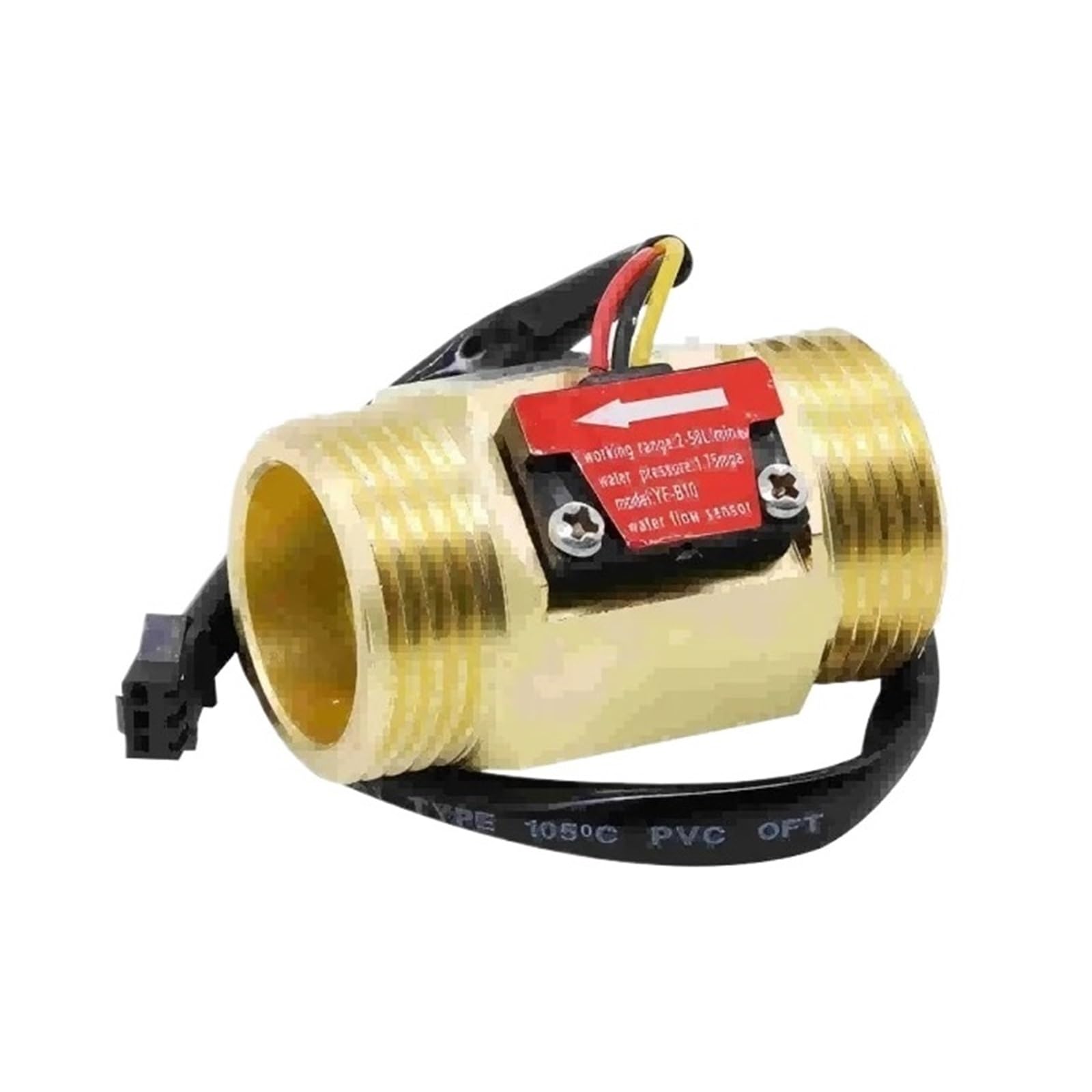 QfUxYYSLD 1/2 Inch Brass Water Flow Sensor, High Precision Flow Sensor, Water Control Liquid Sensor Switch