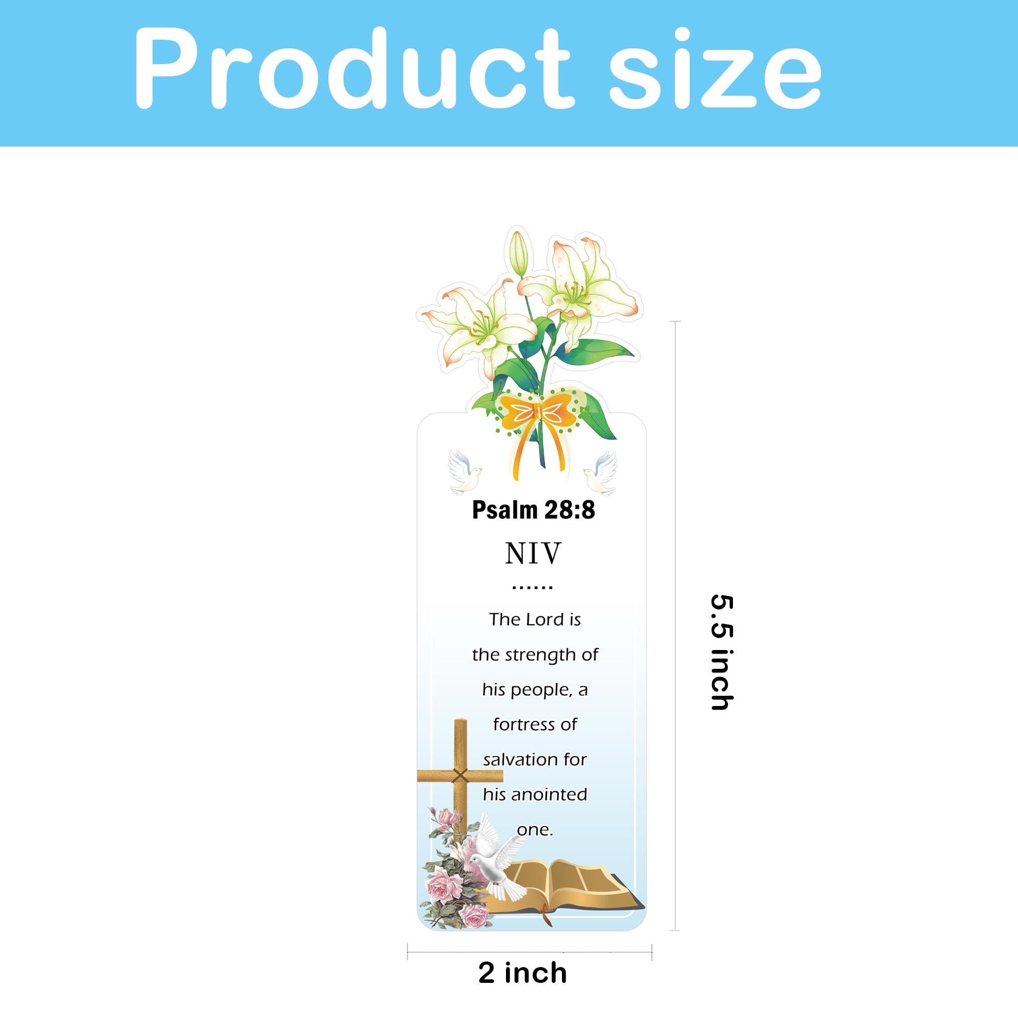 Religious Inspirational Bible Verse Bookmark 50 Pcs Religious Scripture Book Marks Bible Prayer Cards 2 x 5.5 Inch Motivational Verse Page Marker for Reading Women,Book Lovers,Church Gifts - Image 2