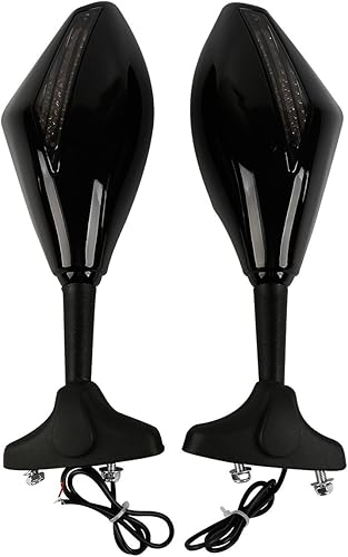 Miniatura 3 de SLMOTO Espejos retrovisores laterales LED intermitentes universales para todas las bicicletas de calle Honda, Kawasaki, Suzuki, Yamaha, Ducati,