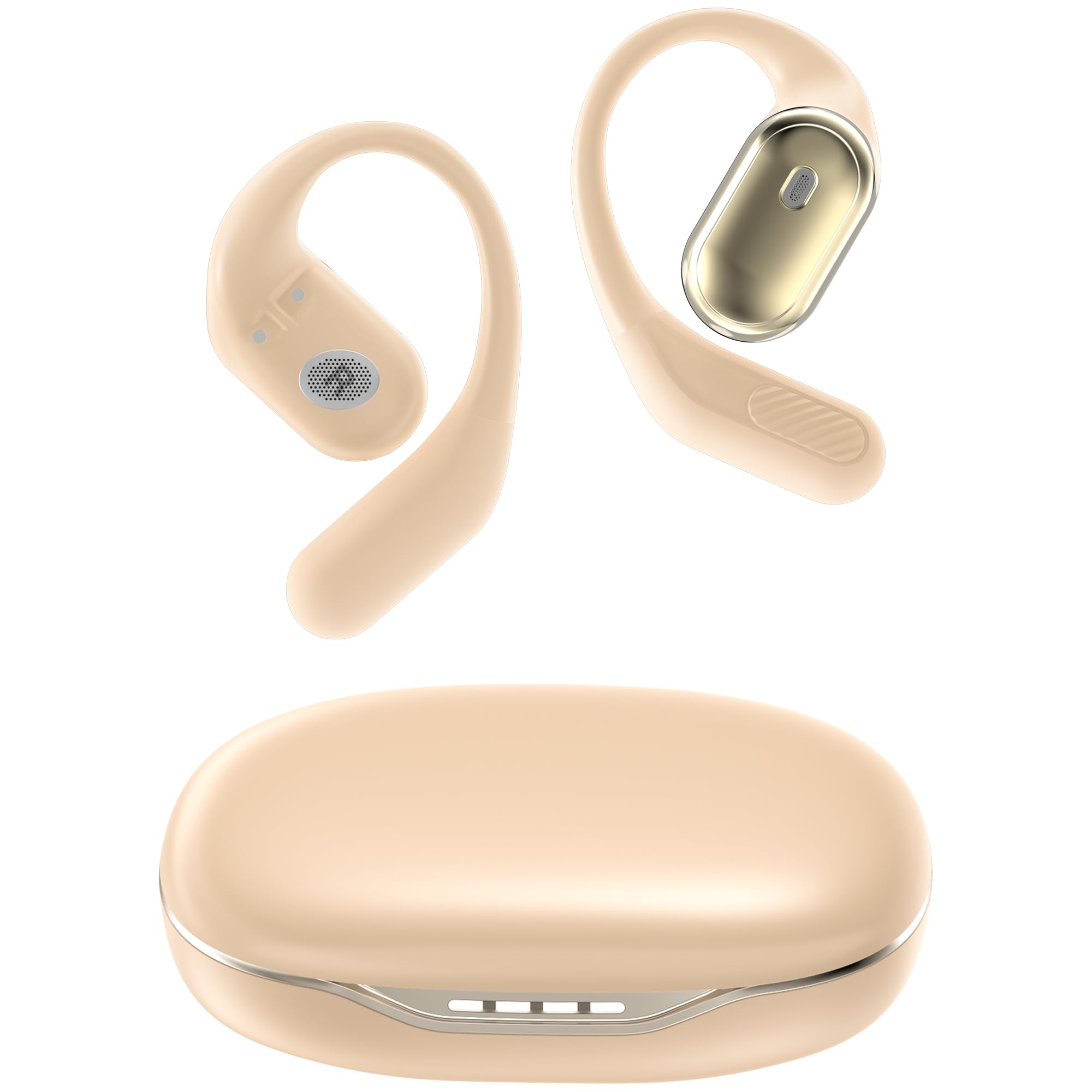 Cuffie aperte con ganci per le orecchie, auricolari wireless Bluetooth 6.0 con microfono, suono stereo, ultra-confortevoli, 60 ore di autonomia, auricolari impermeabili IPX7 per corsa e