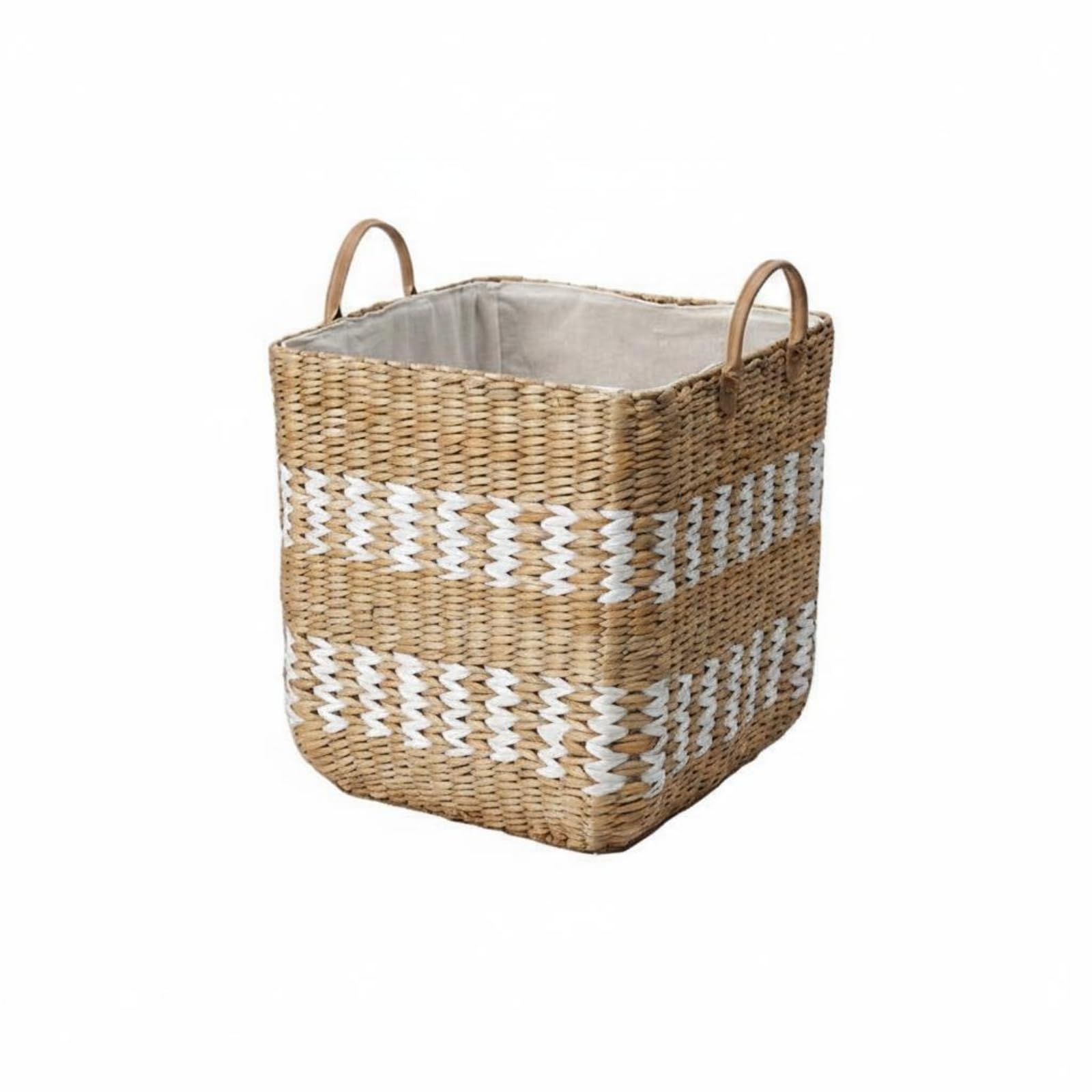 Cesto Porta Biancheria Cestino Organizer Contenitore in Stile Intrecciato Struttura Solida Liner Rimovibile Manici Confortevoli per Trasporto Adatto per Bucato Guardaroba