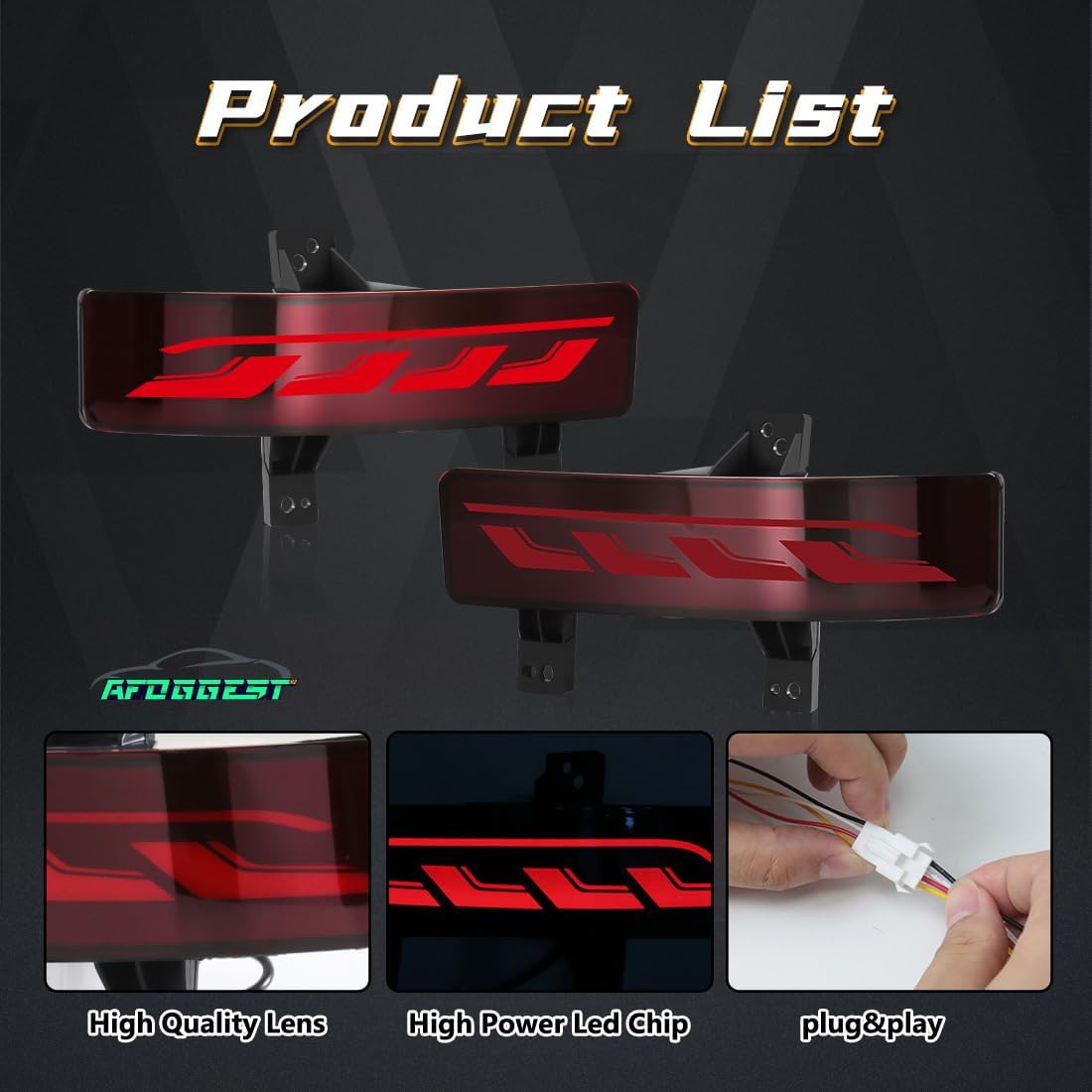 Rear Bumper Reflector Lights For Honda CRV 2020 2021 2022 Tail Brake Light For CR-V Replacement LED Rear Lamp with Turn Signal Red Lens