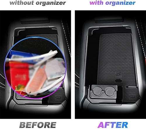 Miniatura 2 de MadLoN Compatible con Volvo XC40 2018-2020, organizador de consola central, bandeja de consola central antideslizante de acrilonitrilo butadieno