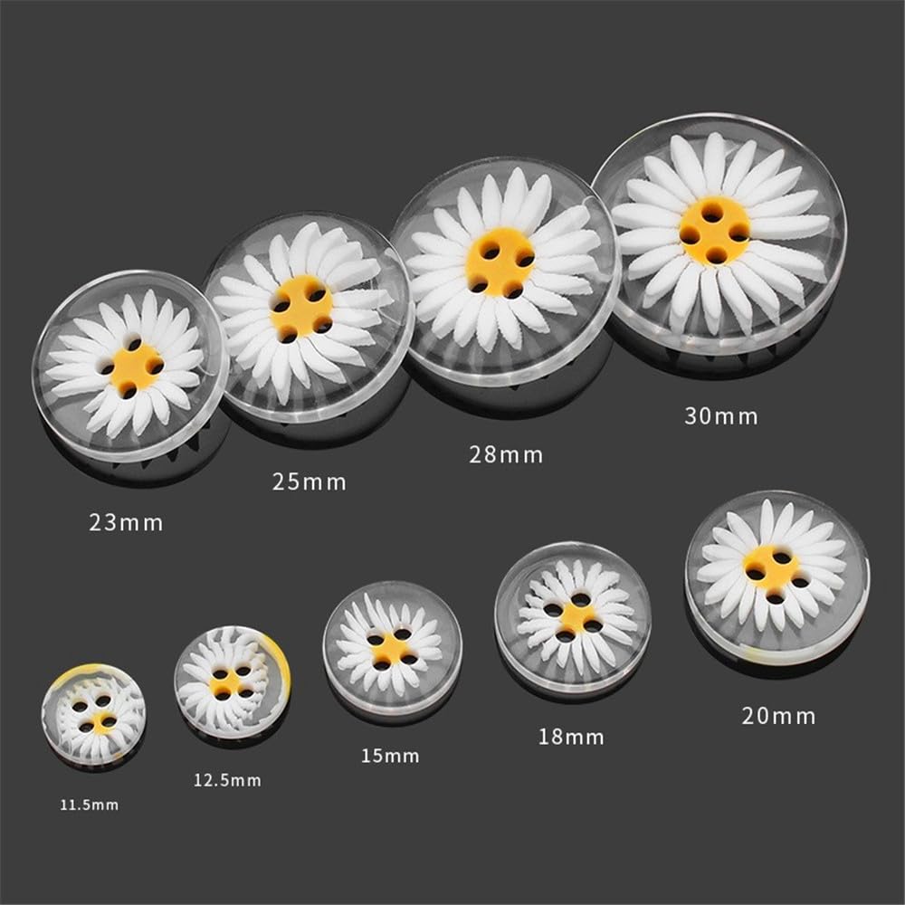 Sachet De 10 Boutons Fantaisie Résine Forme Fleur Orange - 15mm, 2 Trous, Pour Couture, Création, Customisation