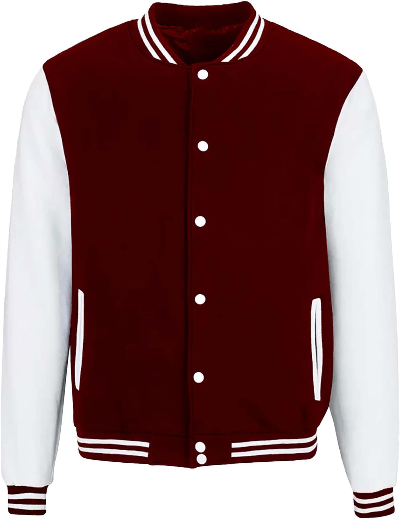 Koverify Varsity Jacket For men and Women Solid unisex Maroon/Baseball Jacket/University Jacket