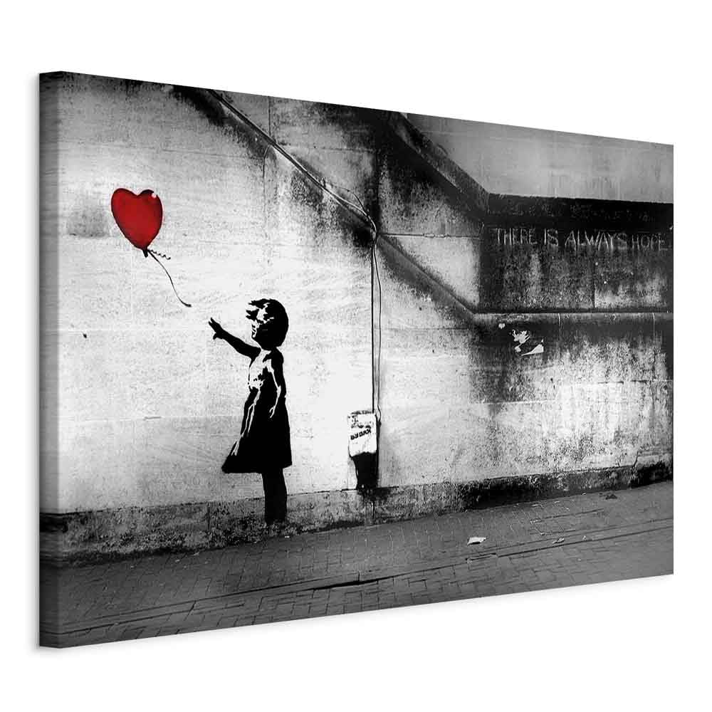 B&D XXL - Akustikbild with red Balloon, 120x80 cm, 1-teilig, Schallschutz | Verbessert Raumakustik, reduziert Hall, ideal fürs Büro oder Wohnzimmer, hochwertige Verarbeitung, schnelle Montage, stilvoll