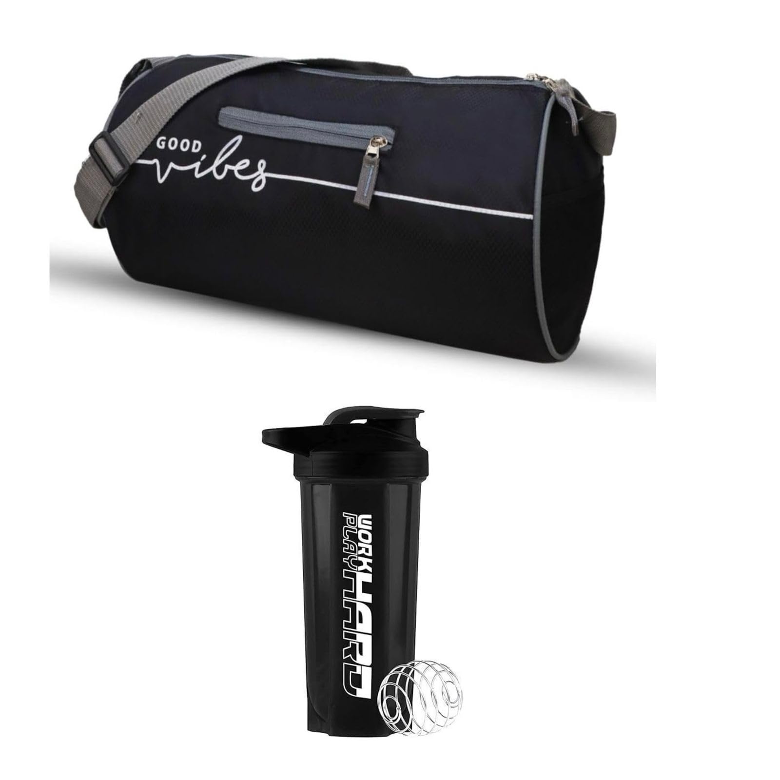 Good Vibes Gym Bag & Work Hard Shaker Bottle – Ultimate Fitness Duo for Motivation, Style, and Daily Grind Energy-image-36