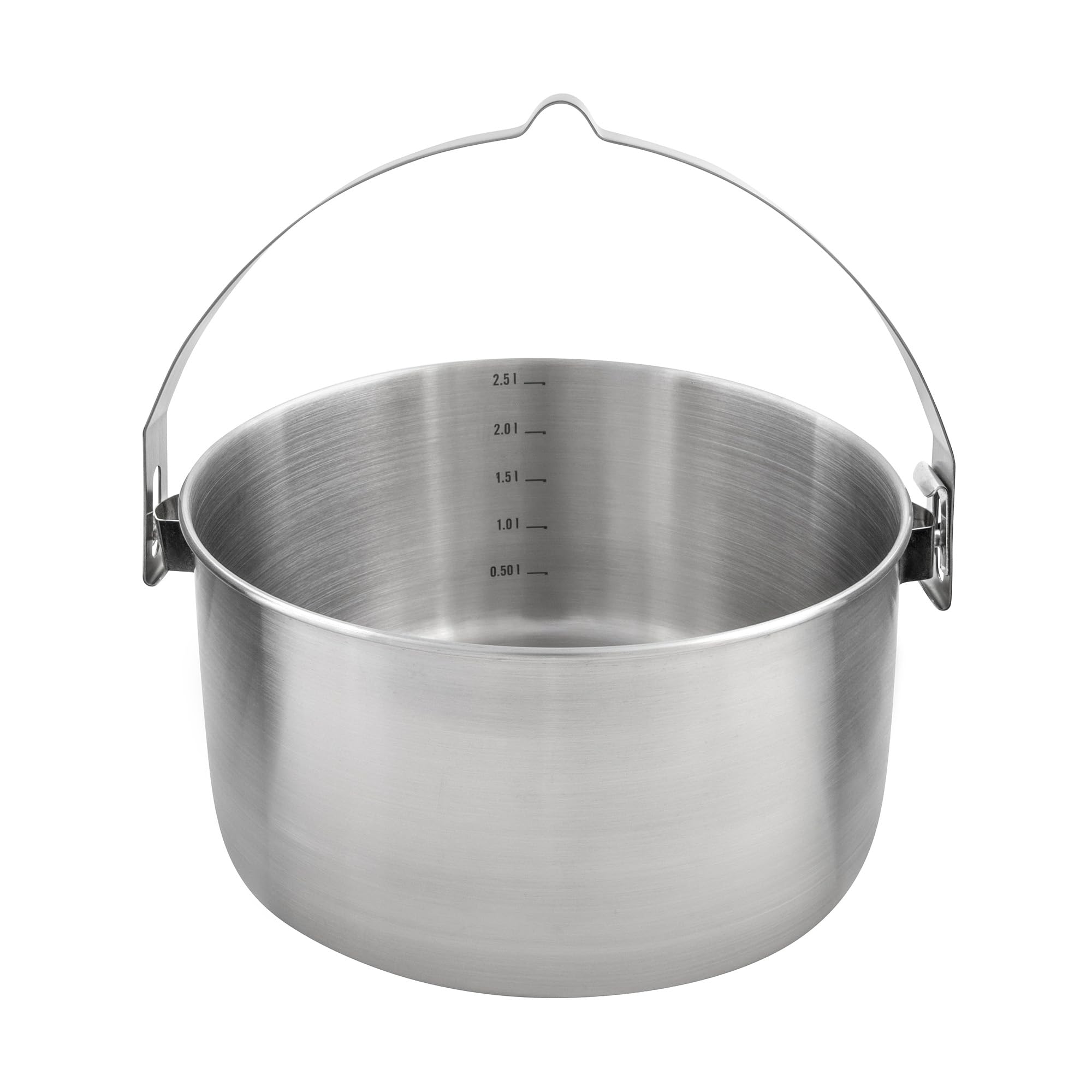 Tatonka Kettle II 2,5 l garnek do gotowania na świeżym powietrzu ze stali nierdzewnej ze skalą objętości, z pokrywką z funkcją sitka, 2,5 litra, Ø 20 x 10,5 cm